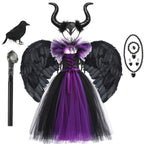 Girls Maleficent Costume Dress – Luxury Villain Tulle Gown
