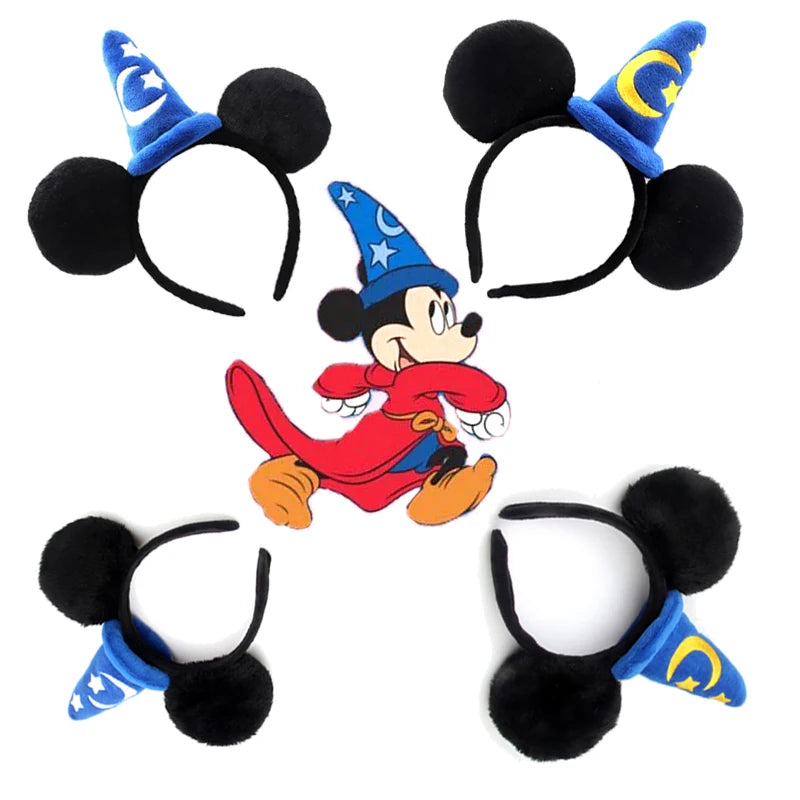 2026 Mickey Mouse Plush Magic House Disney Headwear Cosplay Decoration Christmas Party Cloth Hair Band Adult Kids Halloween Part