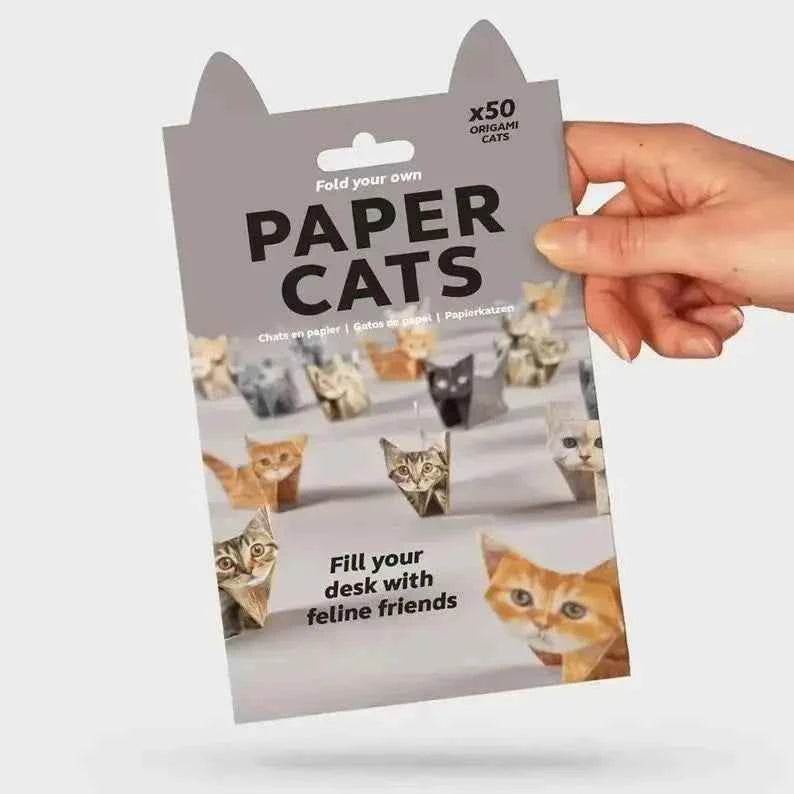 DIY Origami Paper Cats Dogs Dinosaurs Kit 50Pcs Fold Your Own Animal Craft Cute 3D Desk Decor Toy for Kids Adults Beginners Gift