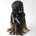Bohemian Style Floral Print Women’s Square Silk Scarf Satin Head Wrap Tropical Leaf Flower Design Scarves Bandana Hijab