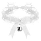 Lace Aesthetic Necklace Bow Knot Bell Choker Necklace Women's Cute Collar Gothic Simple Sexy Lovely Pendant Fashion Jewelry