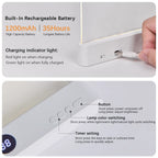 LED Book Light and Night Light 2 in 1, 3 Color Temperatures & Stepless Dimming, USB Rechargeable Reading Light with Timer for Ni