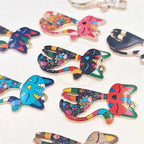 New 8pcs Colorful Alloy Metal Drop Oil Printing Cat Charm Animal Lobster Buckle Kit Pendant For Enamel DIY Jewelry Accessories
