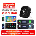 NEW 2in1 Wireless CarPlay AI Mini Android Auto Box Plug&Play Automatic Connection Compatible with 99% of Cars For Car Radio