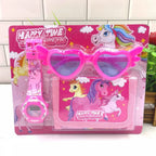 Sanrio Children's Watch Set, Hello Kitty Fashion Watch with Children's Wallet and Glasses, Melody Kulemi Cartoon Watch