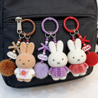 Miffy Cute Creative Fashion Plush Keychain Portable Decorative Rabbit Pendant Anime Bag Kawaii Suitable for Men and Women Gifts
