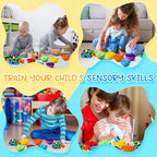 Children Counting and Sorting Toy with Pom Poms and Tweezers Set