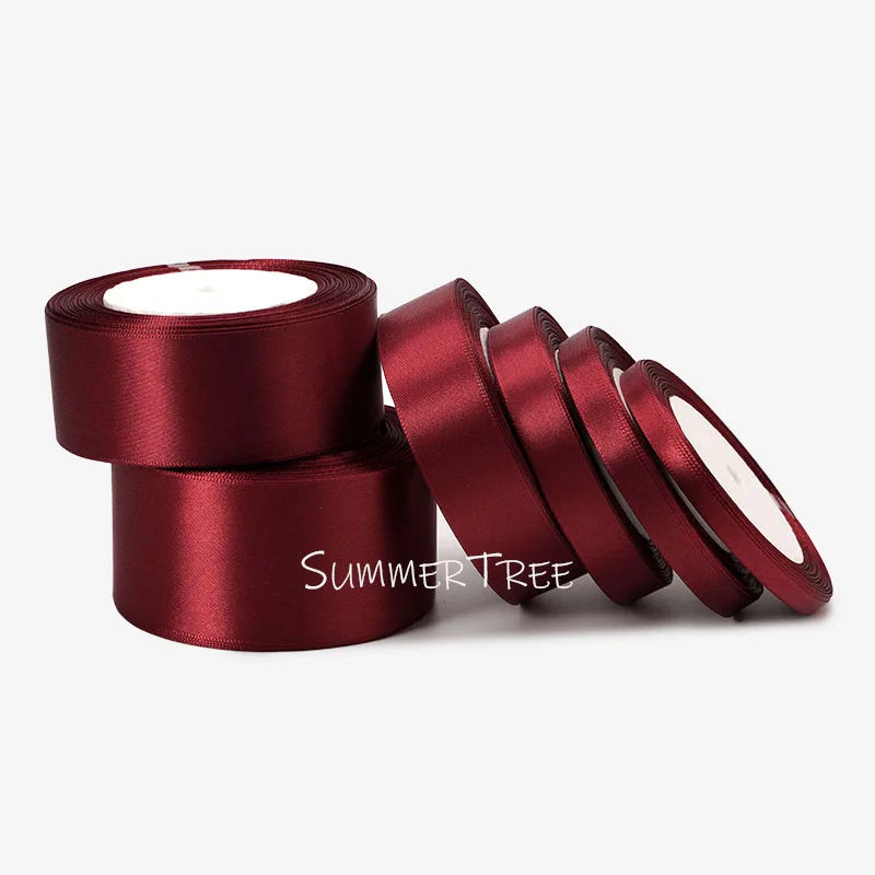 Satin Ribbon 25yards 6mm - 50mm Sash Gift Wrap Bow Handmade DIY Craft Halloween Christmas Wedding Birthday Party Decoration