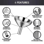 3–5 Pcs Stainless Steel Kitchen Funnel Set – Food Grade Bottle Filling & Spice Transfer Tool