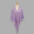 Tassel Patchwork V-Neck Cardigans Women Wedding Accessories Shawl Hollow Multicolored Evening Prom Cape Tulle Shawl Party