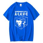 Men's T-shirt Top Quality Cotton Blend Schrodinger's Cat Print Short Sleeve Men T Shirt Casual The Big Bang Theory Mens Tshirt