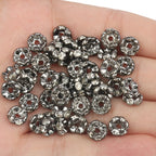 50pcs Rhinestone Spacer Beads Multi-color Crystal Metal Spacers Rondelle Beads for Jewelry Making DIY Bracelets Accessories