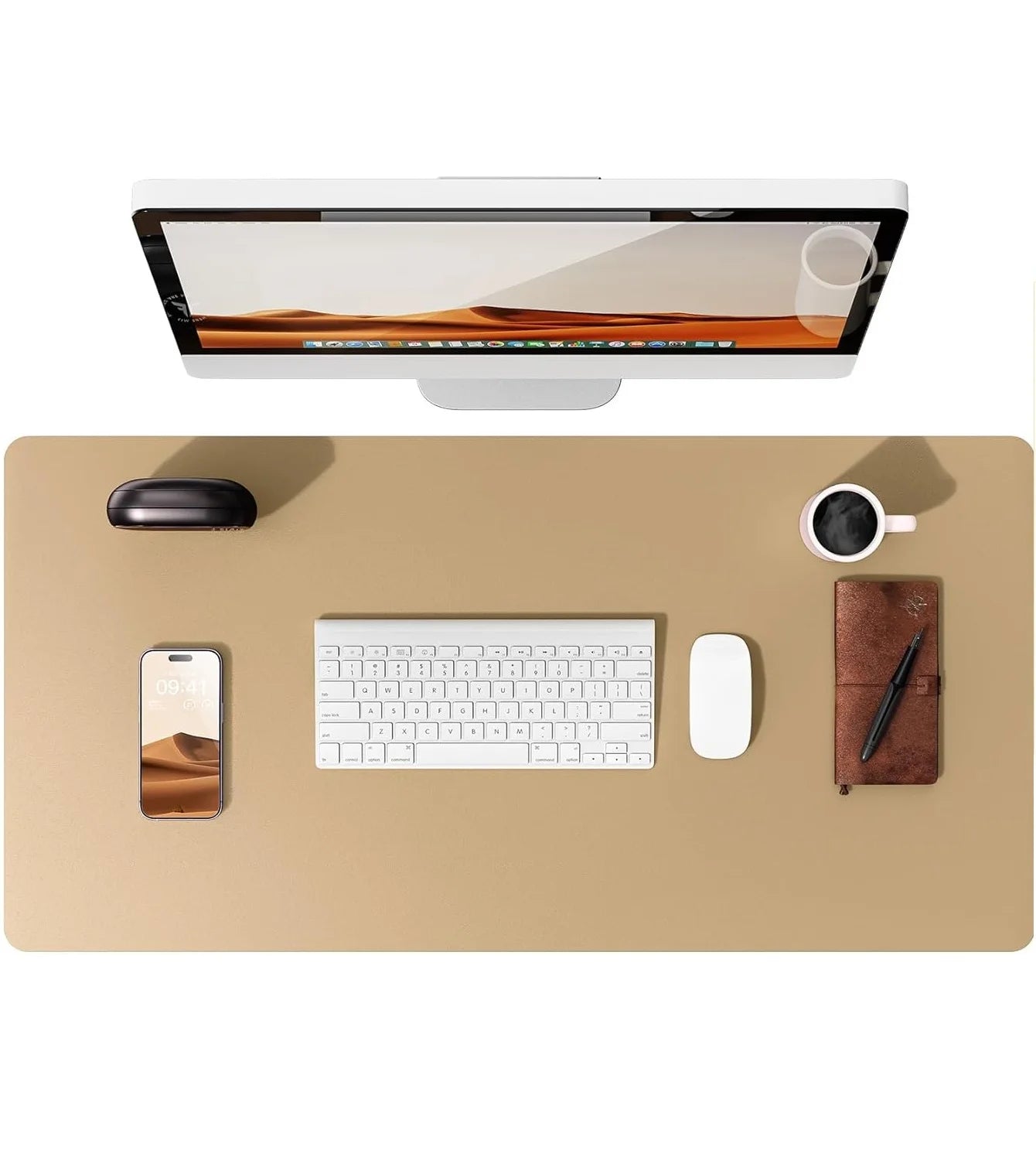 Large PU Leather Desk Pad – Non-Slip Office Mouse Pad & Desk Protector for Laptop, Keyboard, and Workstation
