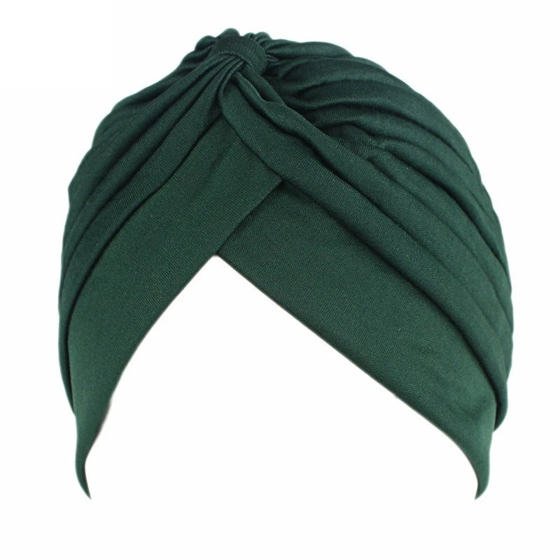 Stretchy Knot Twist Turban Bandanas Women Headscarf Bonnet Muslim Hijab Indian Hats Female Chemo Cap Adult Solid Color Head Wrap