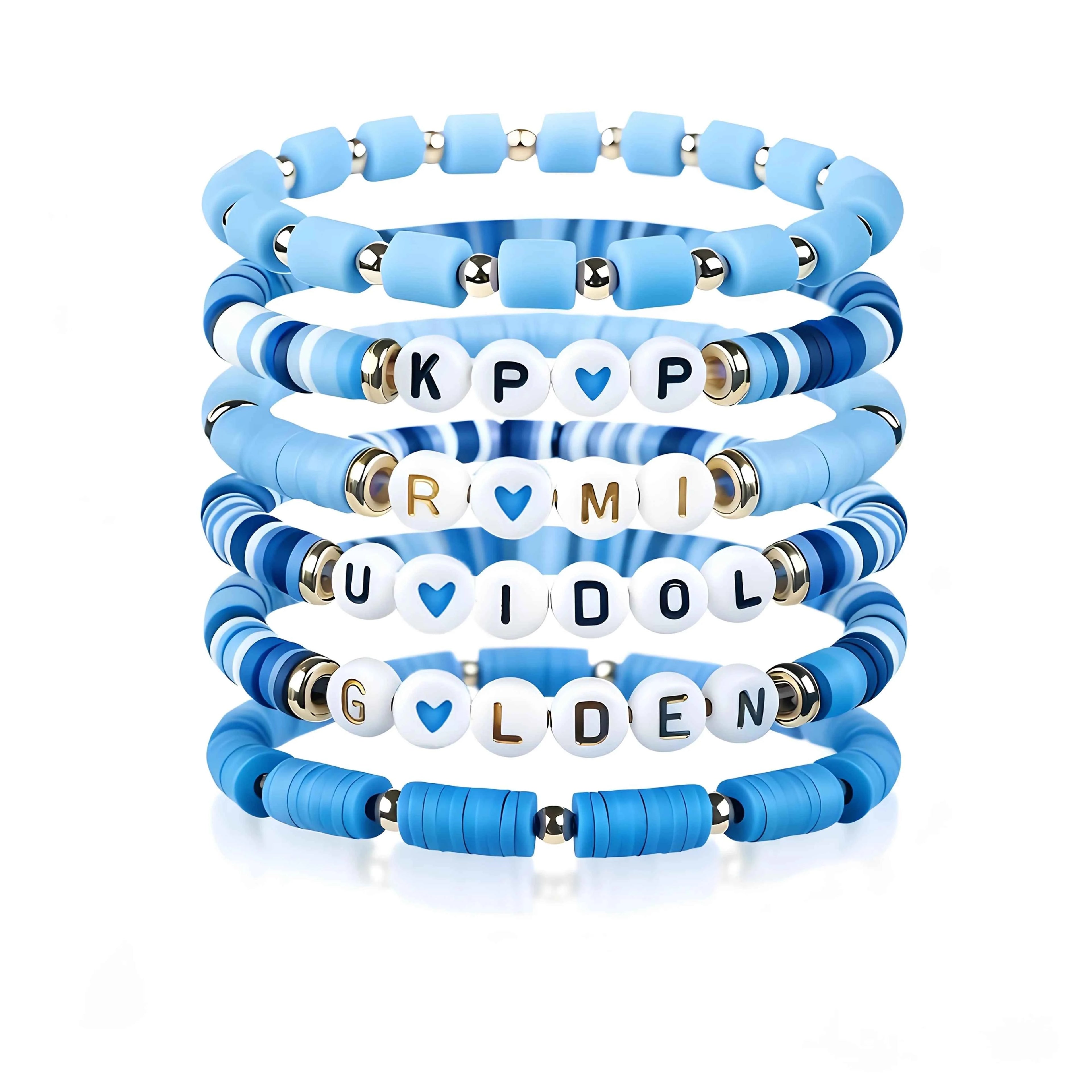 6pcs Korean Pop K-Pop Bracelet Set Multicolor Kpop Group Lettering Jewelry Durable Fan Accessory Concert Cosplay Birthday Gift