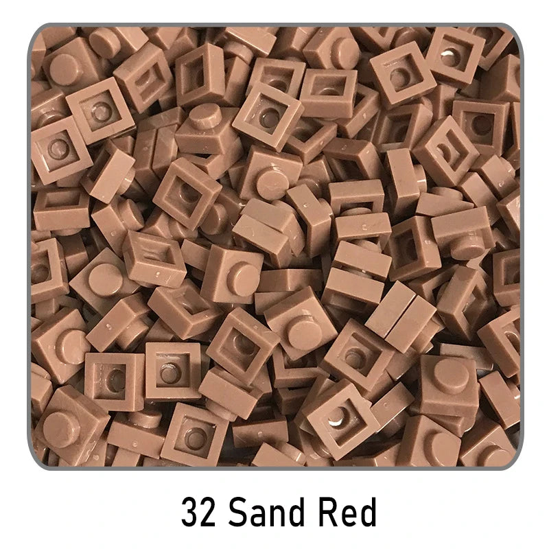 100Pcs DIY Bricks Parts 3024 1x1 Plate Educational Tech Construction Assmble Compatible Block Parts Toys for Child Kids