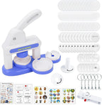 Badge Maker for Kids, DIY Pin Button Badge Maker Machine, Portable Press Machine Badge Punch Kit with 48 Patterns Badges