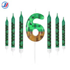7Pcs Pixel Birthday Cake Candles Topper for Pixel Theme Party Anniversary Party Video Game Party Supplies for Boys Girls