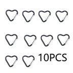 10PCS Heart Shaped Aluminum Carabiner Keychain Clips for Everyday Use