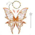 Butterfly Fairy Elf Costume Wing Princess Angel Wing Ears Star Fairy Stick Garland Set Halloween Cosplay Party Photography Props