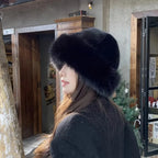 Plush Warm Fur Fluffy Beanie Hat for Winter Outdoor Comfort