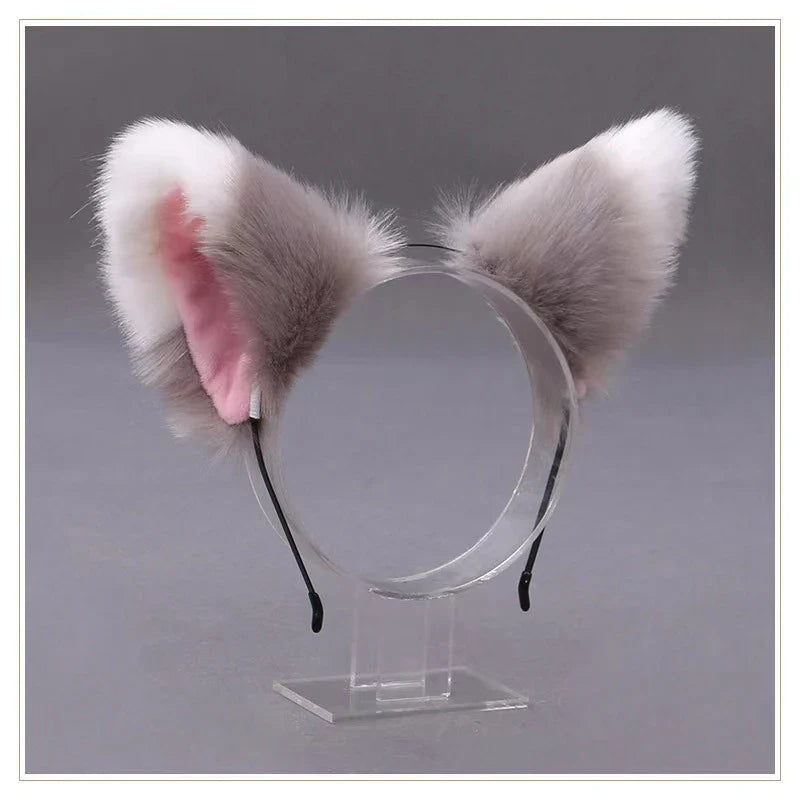 Lolita Animal Cat Fox Ear Hair Hoops Cosplay Girls Halloween Anime Headbands Headwear Hair Accessories