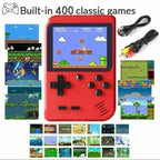 A Red Retro Classic Games Children's Handheld Small Game Console With 400 Games, Rechargeable