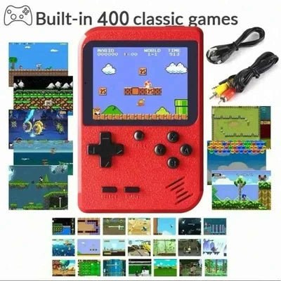 A Red Retro Classic Games Children's Handheld Small Game Console With 400 Games, Rechargeable
