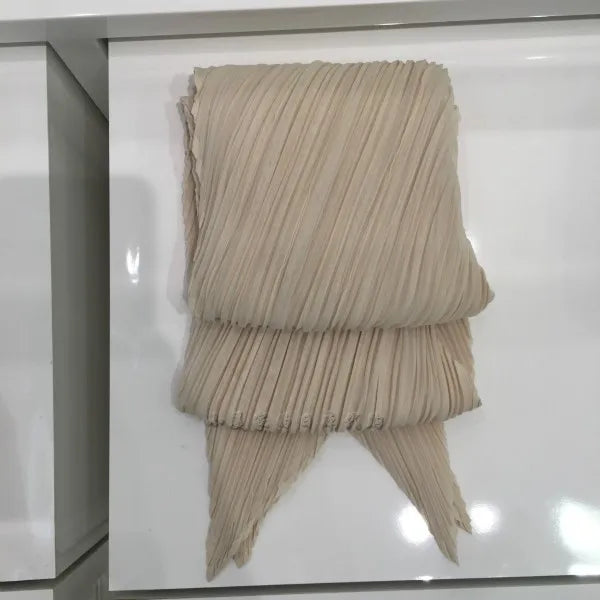 Miyake Pleated Women Scarf Shawl Fabric Korean Fashion Thin Sunscreen Scarf Foulard Femme Luxe Marque Hijabs for Woman