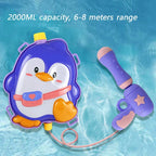 Children's Backpack 2000ml Water Gun Pull Type Large Capacity Storage Summer Funny Parent Interactive Cartoon Backpack Water Gun