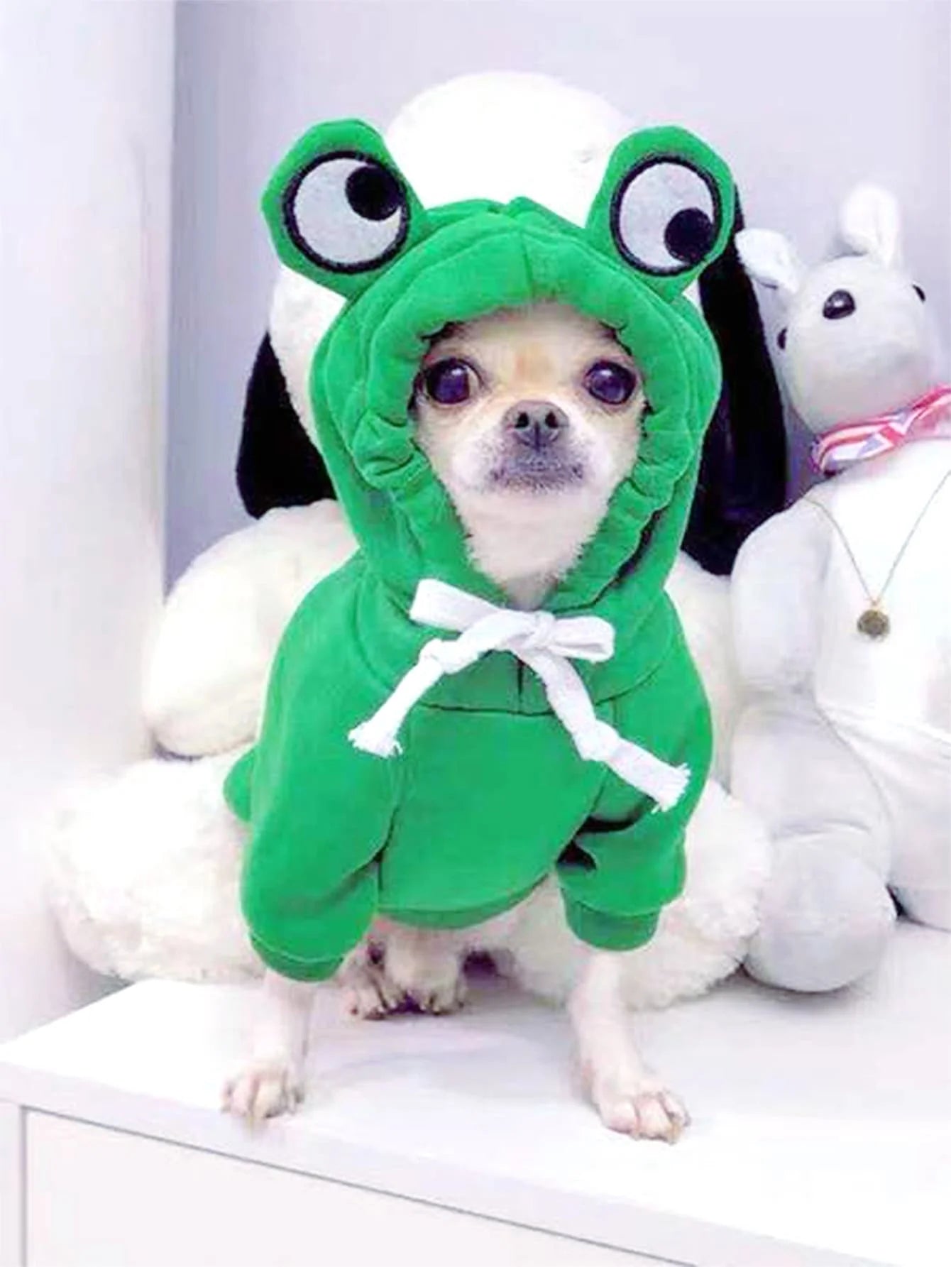 1PC Cute Frog Pet Sweater for Small and Medium Dogs - Green Dog Hoodie with Fun Design - Keep Your Pup Cozy and Stylish - WTN Essentials 