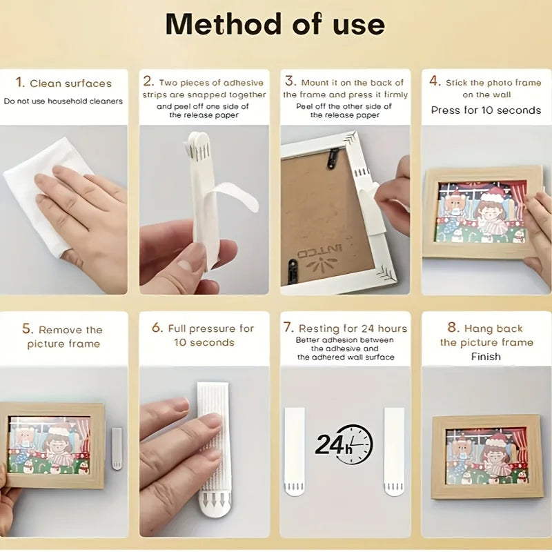 Heavy Duty Non Perforated Hanging Picture Strip - Easy to Use Non Trace Frame Adhesive Buckle Accessories Wall Hooks