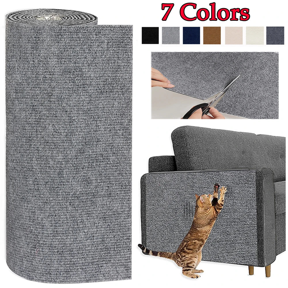 7 Colors Cat Scratcher Sofa Protector Cats Scratcher Pad Board Protection Trimmable Self-adhesive Carpet DIY Cat Scratch Mat - WTN Essentials 