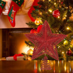 25cm Christmas Tree Top Glitter Gold Silver Star Home Xmas Tree Ornaments Christmas Decoration For Home 2024 Natal New Year 2025