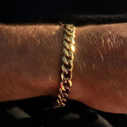 Gold Color Cuban Chain Bracelets for Men,6/8/10/12MM Stainless Steel Chain Link Wristband,Casual Hip Hop Male Jewelry Gift