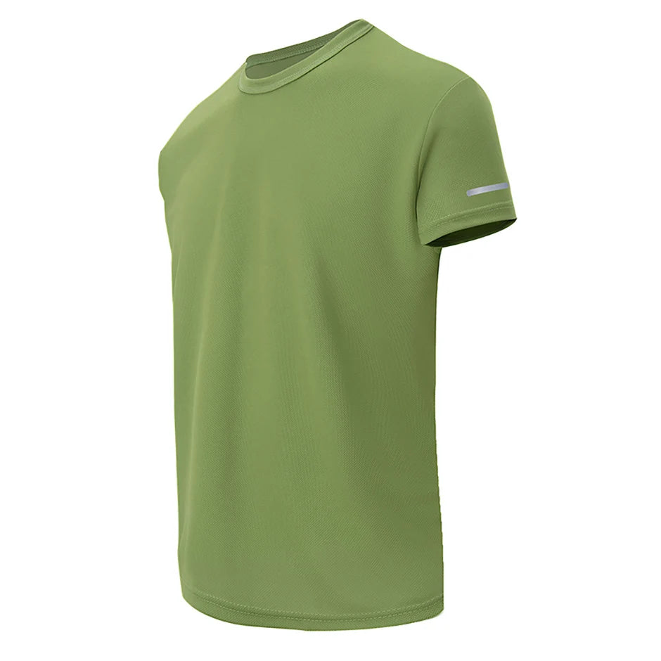 2/4/6-Pcs Four Seasons Men's Solid Color Round Neck Short Sleeve Top With Printed Cuffs Youth Sports And Leisure Fashion T-Shirt