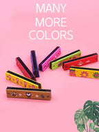 Wooden Harmonica Musical Instrument Toy for Early Learning Kids