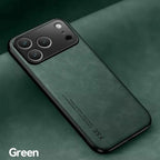 Leather  Phone Case  for APPLE IPhone 17 Air 16 15 14 13 Pro Max 16e Cover Metal Plate for Magnetic Car Mount (NOT INCLOUED)