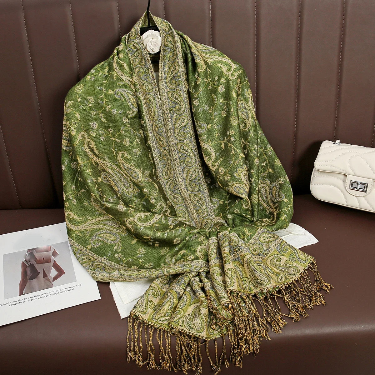 2025 new ethnic style retro shawl cashew flower geometric scarf cloak tassel scarf multi-color variety options available