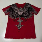 2000s affliction Graphic T-Shirt Mens Large Grunge Wings New Fashion Style Couple Tops Pure Cotton Shirt