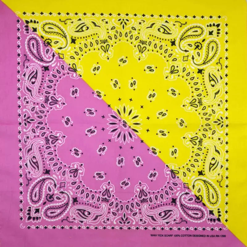 New Fashion Hip Hop 100% Cotton Bandana Square Scarf Gradient Color Paisley Headband Printed For Women/Men/Boys/Girls