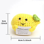 Positive Energy Duck Doll Hug Pocket Mini Handmade Plush Wool Knitting Dolls Funny Emotional Support Crochet Gift for Birthday