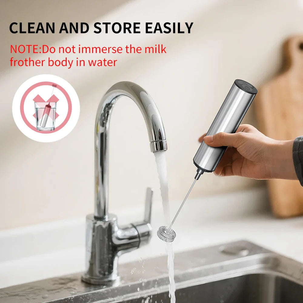 Rechargeable Milk Frother – Handheld Foam Maker & Drink Mixer