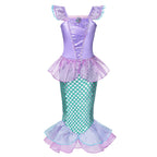Girl Elsa Anna Dress Princess Costume Snow Queen Dress Baby Halloween Ariel Carnival Clothes Kids Cosplay Clothes Party Clothing