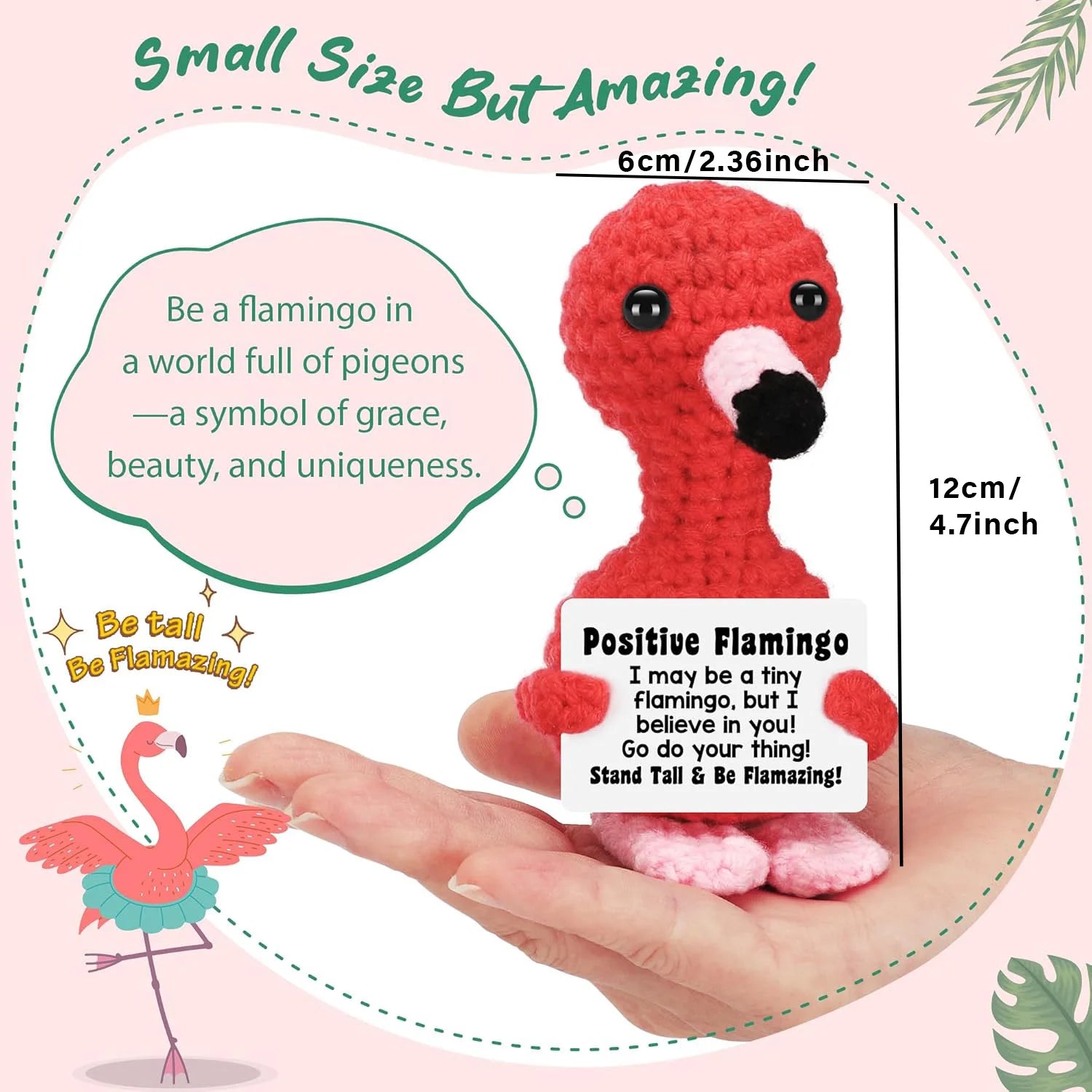 Positive Energy Duck Doll Hug Pocket Mini Handmade Plush Wool Knitting Dolls Funny Emotional Support Crochet Gift for Birthday