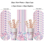 Butterfly Fairy Birthday Party Tableware Set – Pink Disposable Plates, Cups, Napkins & Tablecloth | Girls Party Decorations & Supplies