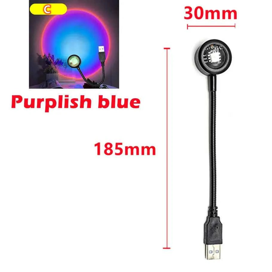 RnnTuu Led USB Sunset Lamp Projector Home Decor Night Light Portable Mood Light For Living Room Wall Photography Neon Lights
