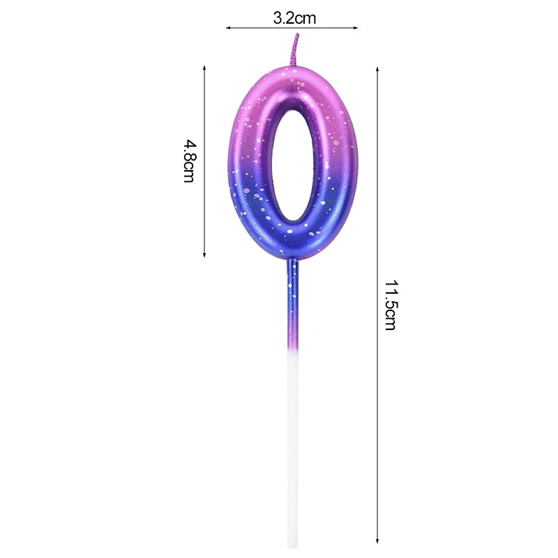 Happy Birthday Cake Decorated Interstellar Digital Colorful Candle Children's Delicate Candy Color 0-9 Number Candle Party Decor