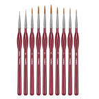 10/11pcs Miniature Paint Brushes, Detail Tip Paint Brushes Set With Ergonomic Handle - Suitable For Acrylic Painting, Oil, Wat