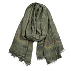 Fashion Men Scarf Cotton Linen Yarn-dyed Striped Men's Scarves Tassel Long Shawl Autumn Winter Male Accessories  Wraps